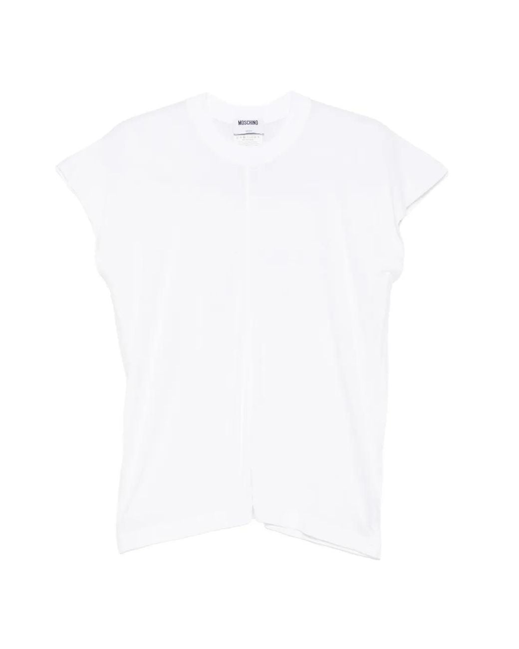 Moschino White Logo-Tag T-Shirt