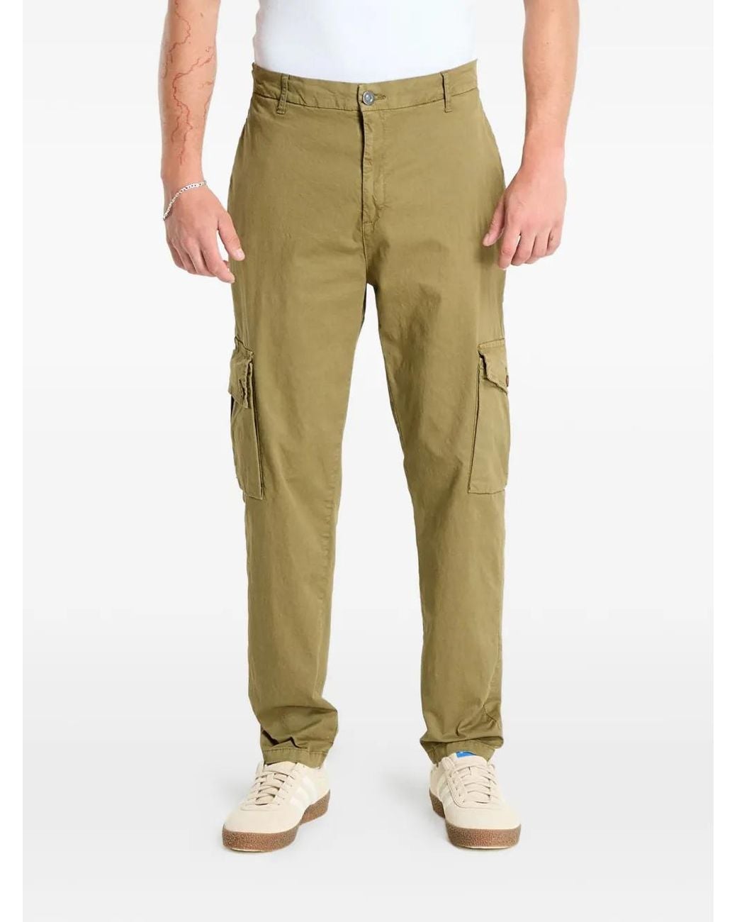 Urban Classics Green Cargo Tapered Trousers for men