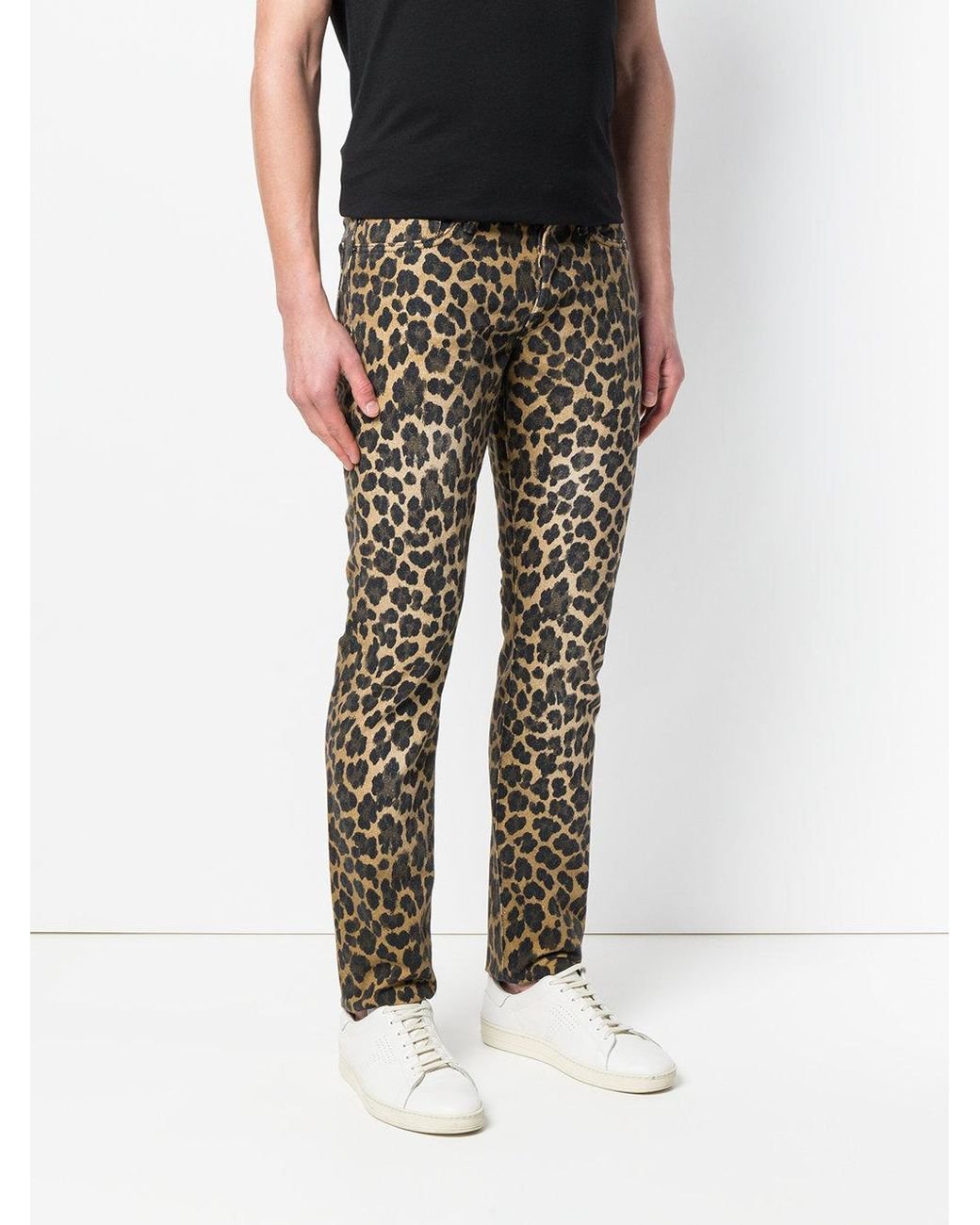 Tom Ford Leopard Print Skinny Jeans in Brown for Men | Lyst