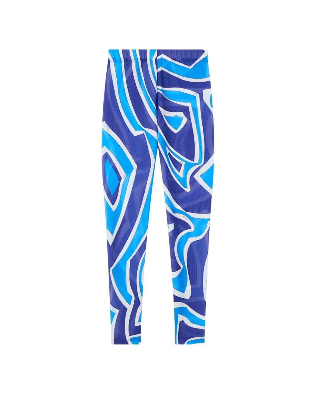 Emilio Pucci Blue Labirinto-Print Leggings
