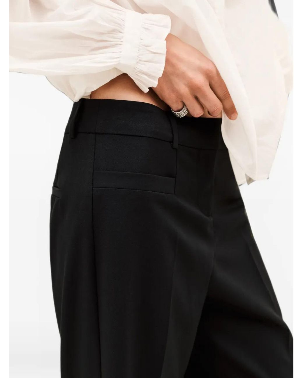 Ba&sh Black Cistachio Hose Mit Bügelfalten