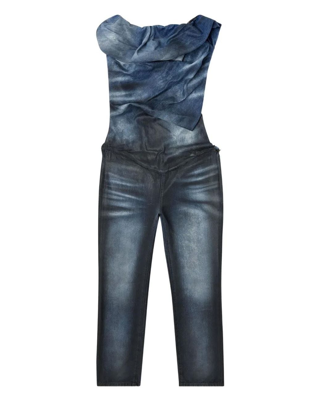 DIESEL Blue Asymmetric-Design Jumpsuit