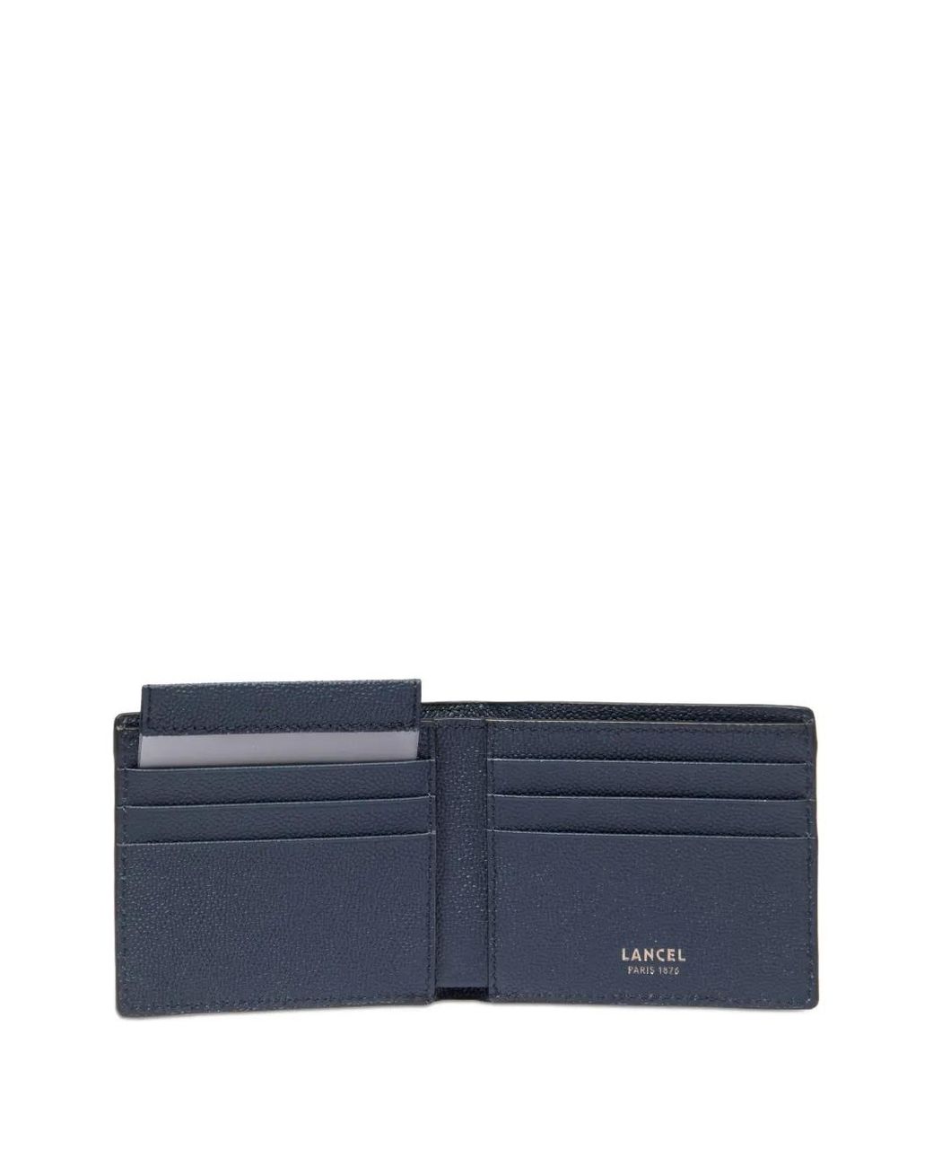 Lancel Blue Compact Leather Wallet for men