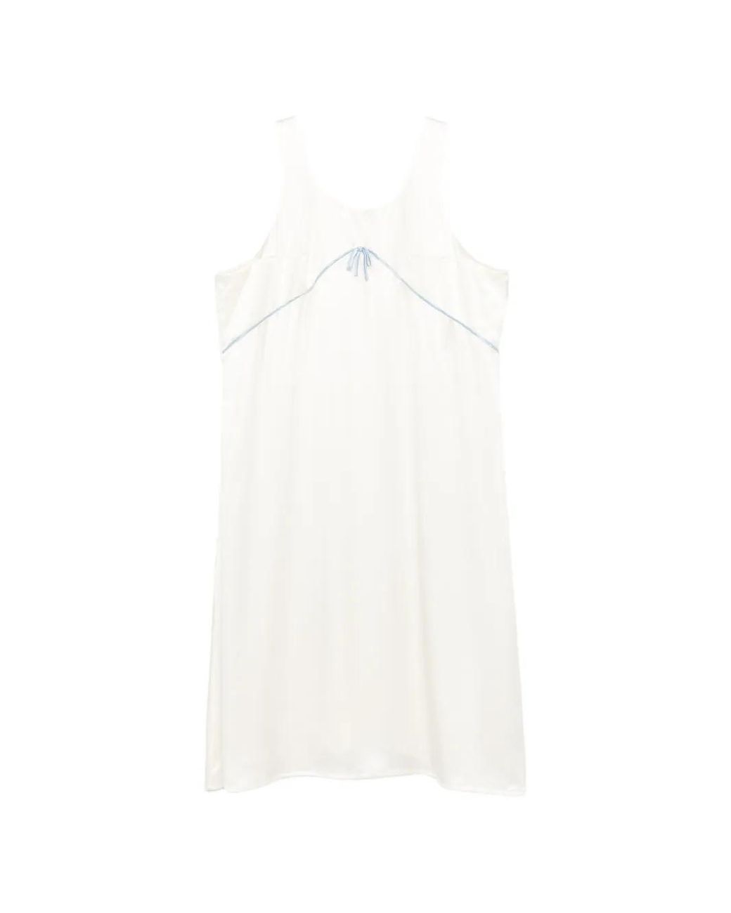 Marie Adam-Leenaerdt White Robe Longue Sans Manches À Détail De Nœud
