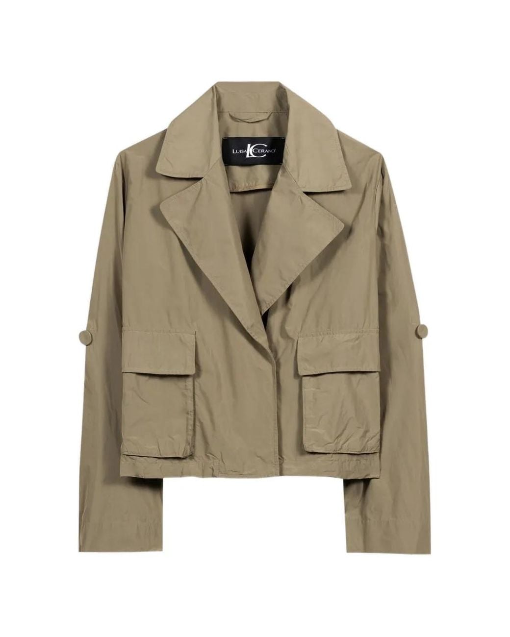 Luisa Cerano Green Button-Fastening Blouson Cropped Jacket