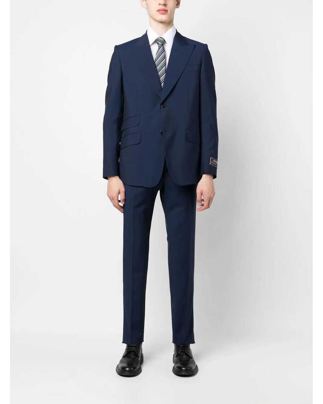Gucci Blue Single-Breasted Wool-Blend Suit for men