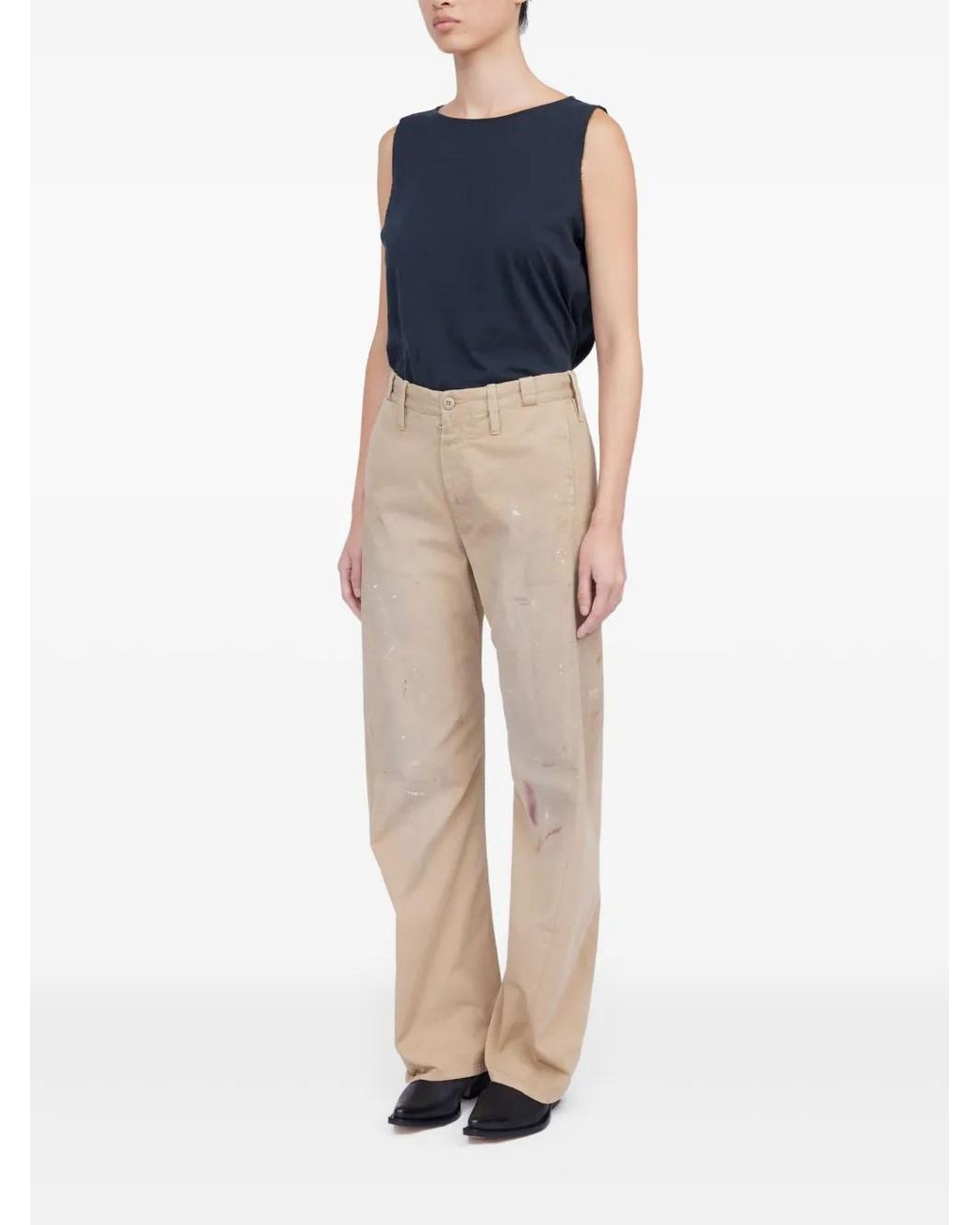 MM6 by Maison Margiela Natural Paint-Splatter Trousers