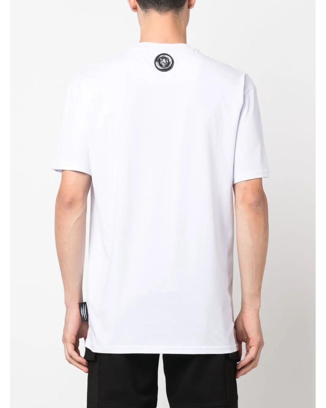 Philipp Plein White Graphic-Print Cotton T-Shirt for men