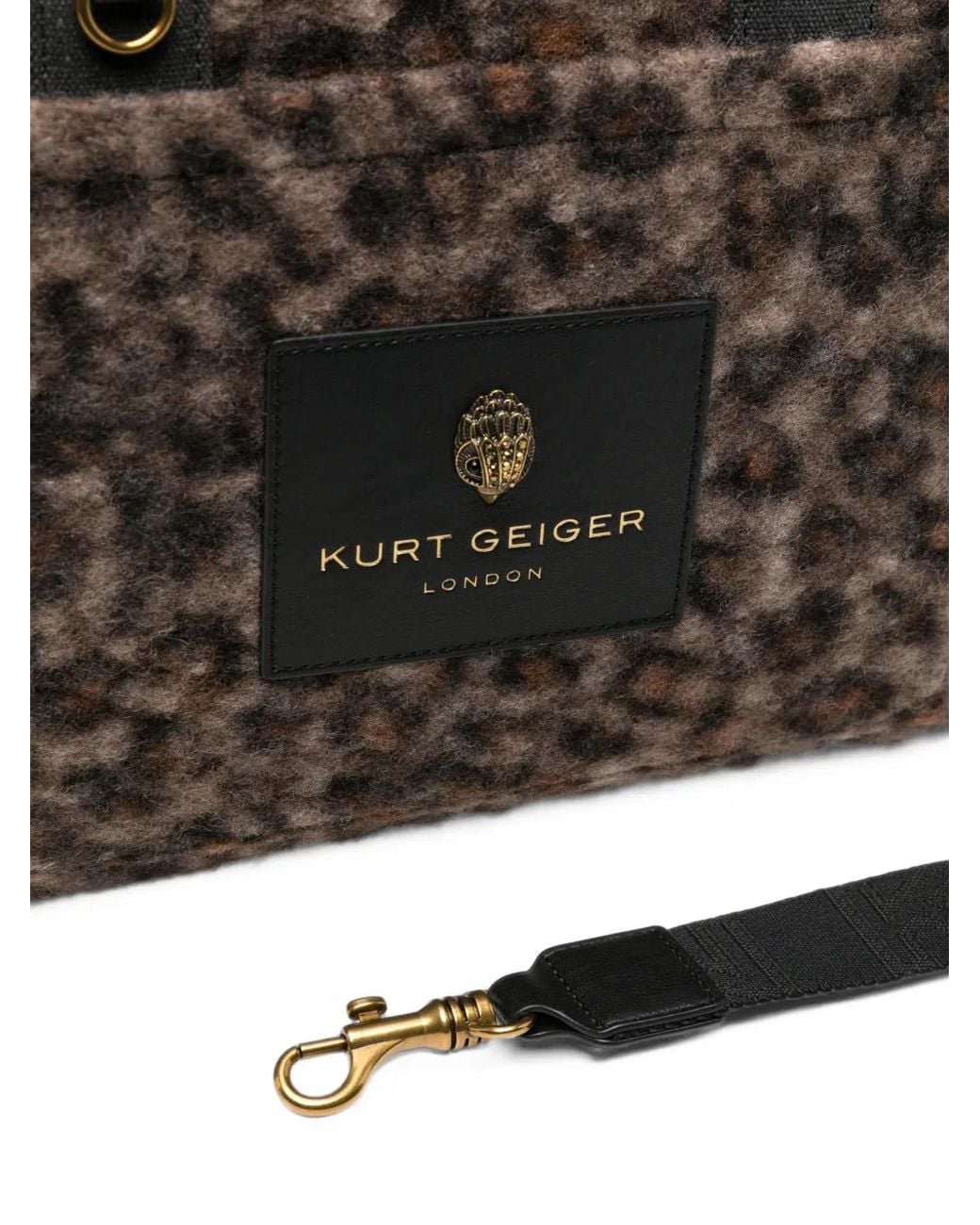Kurt Geiger Black Holborn Leopard-Print Tote Bag