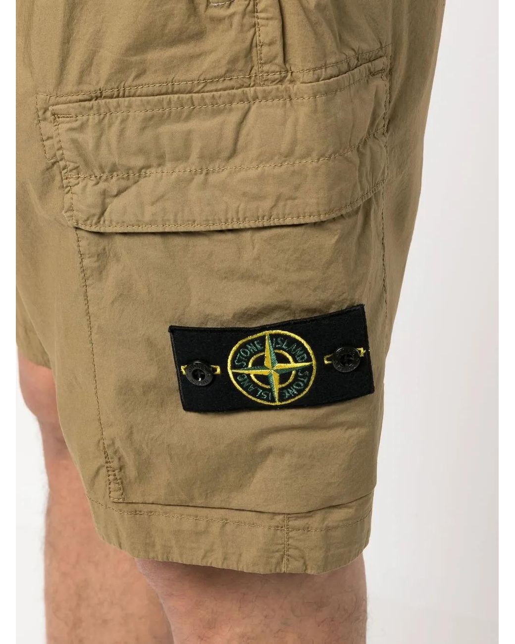 Stone Island Natural Bark Cargo Bermuda Shorts for men