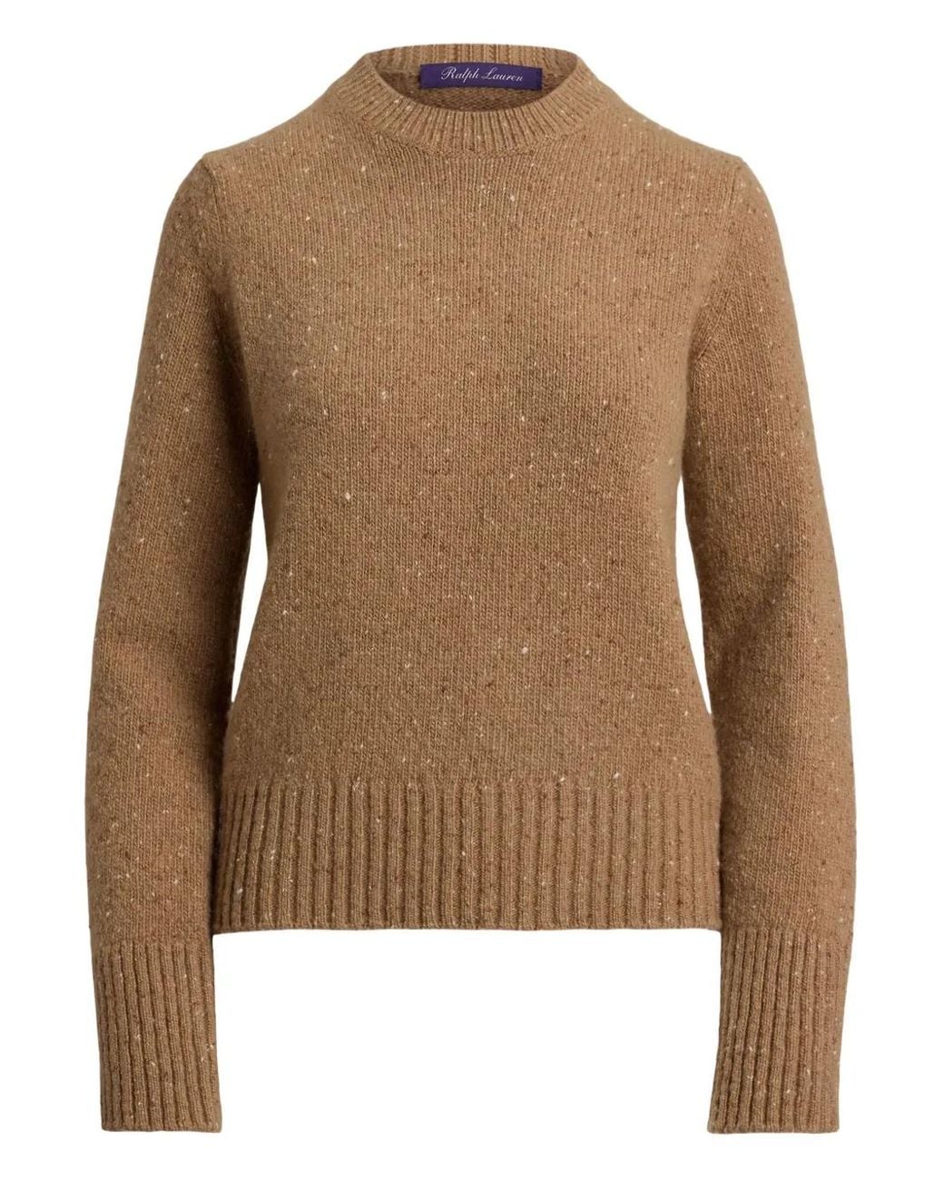 Ralph Lauren Brown Donegal Speckled Cashmere Sweater