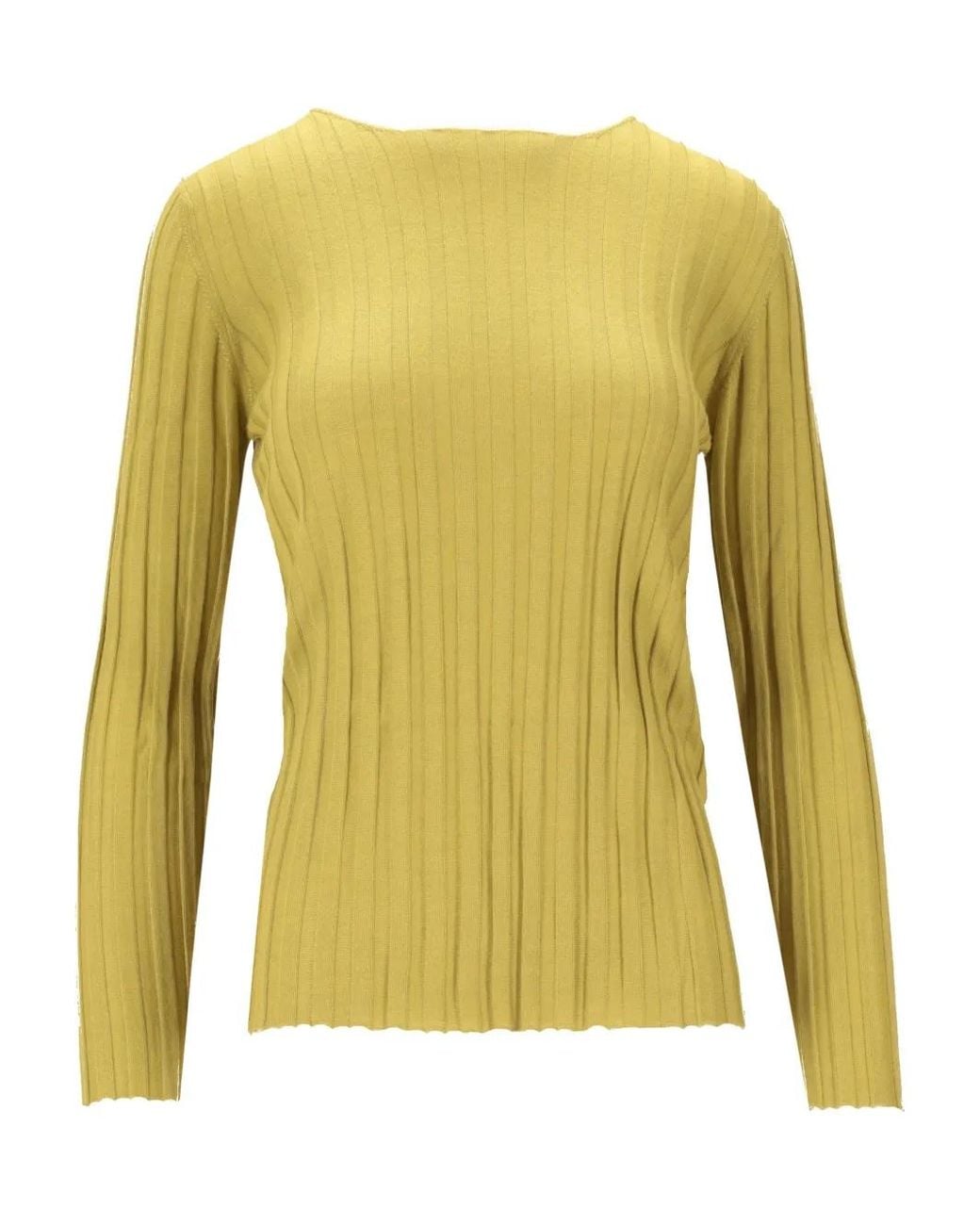 LA ROSE Yellow Gerippter Pullover