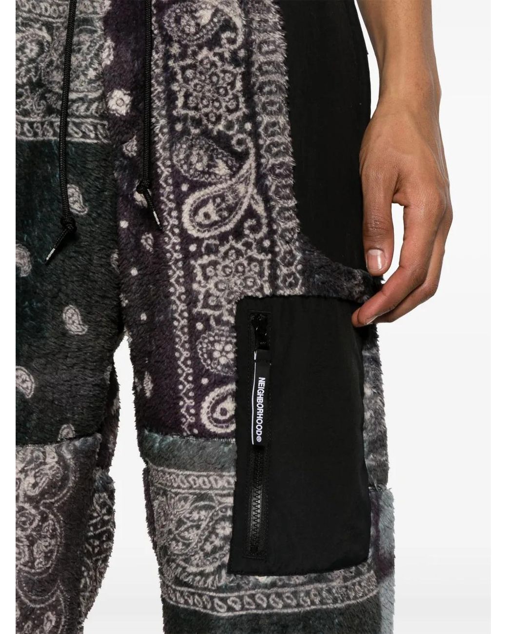 Neighborhood Black Bandana-print Fleece Track Pants - Men's - Polyester for men
