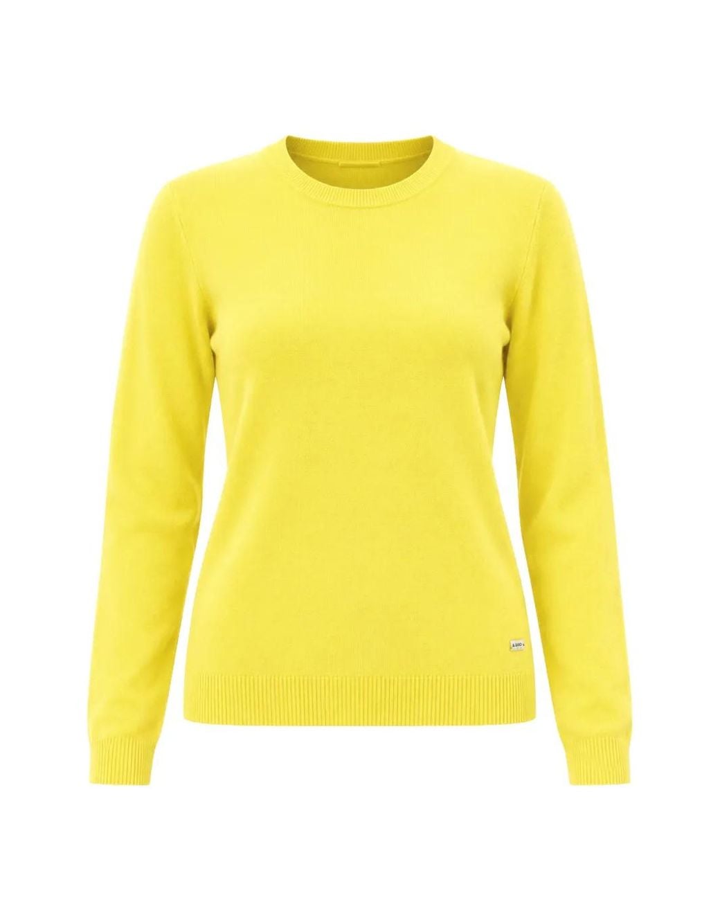 Baldinini Yellow Round-Neck Cashmere Sweater