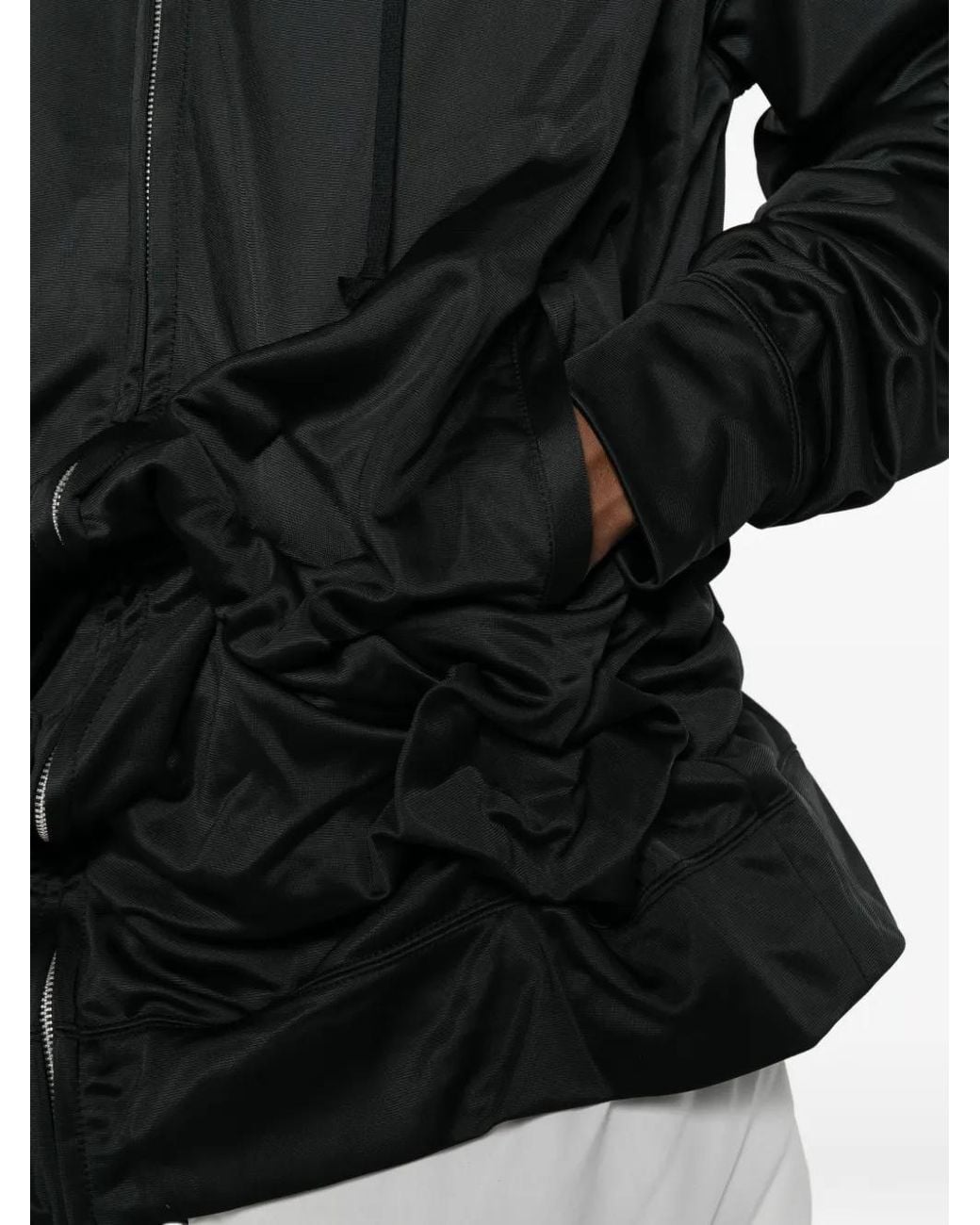 Comme des Garçons Black Ruched Zip-Fastening Hoodie for men