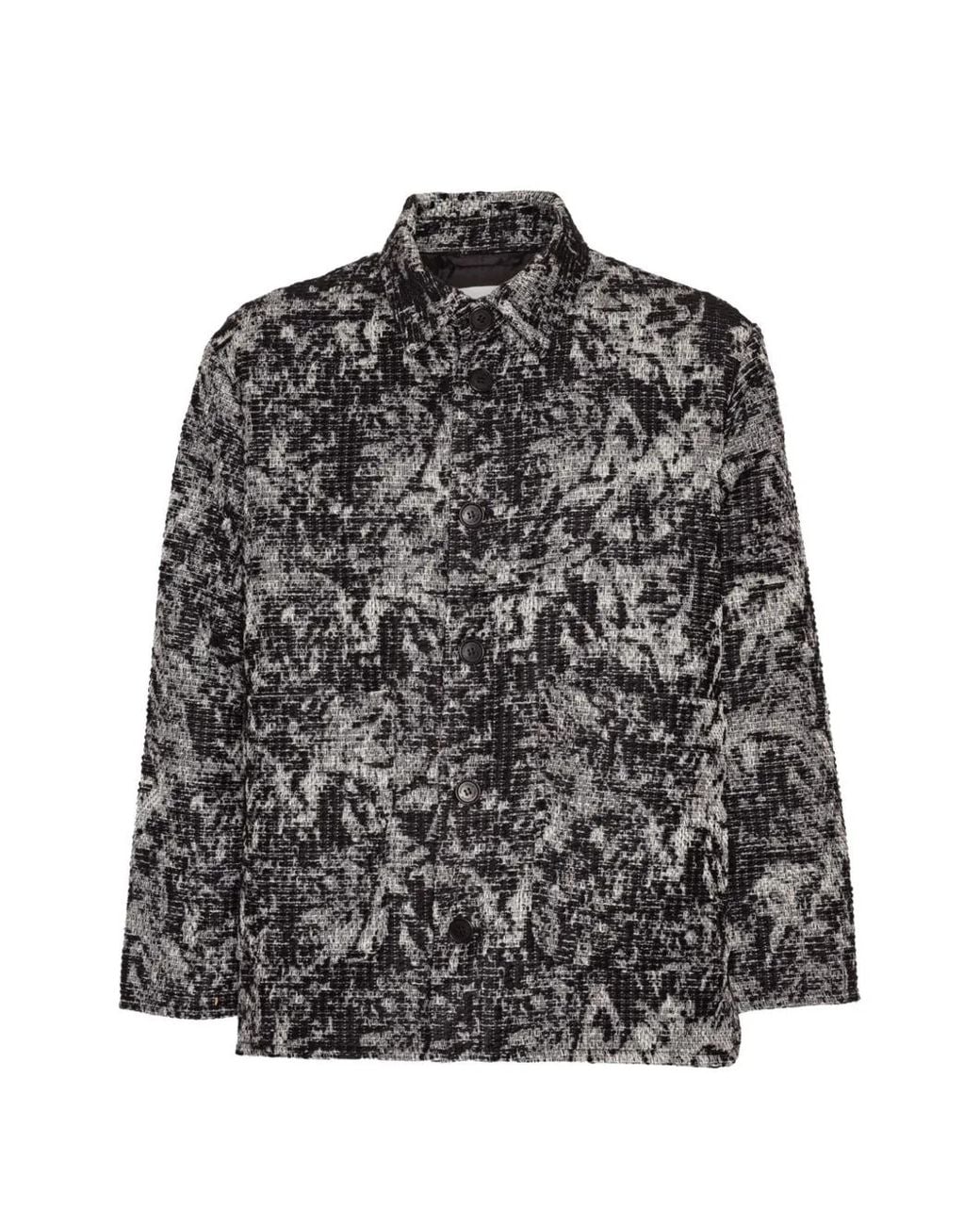 Henrik Vibskov Gray Wheel Textured-Pattern Jacket