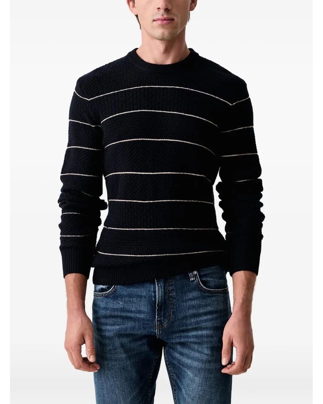 Guess Black Stripes Sweater for men
