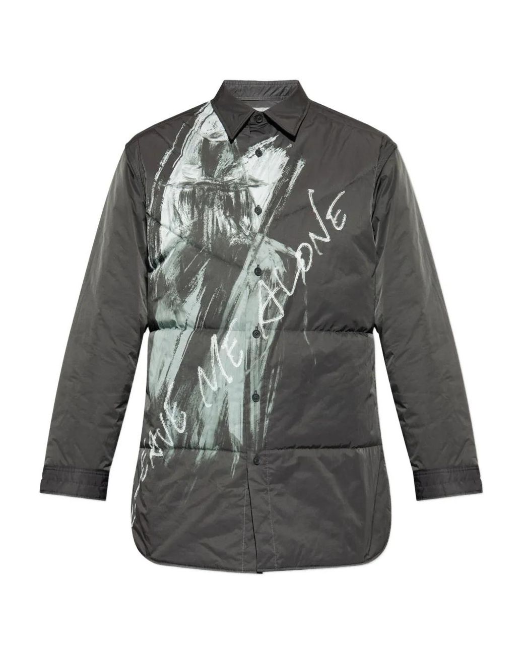 Yohji Yamamoto Gray Quilted Overshirt for men