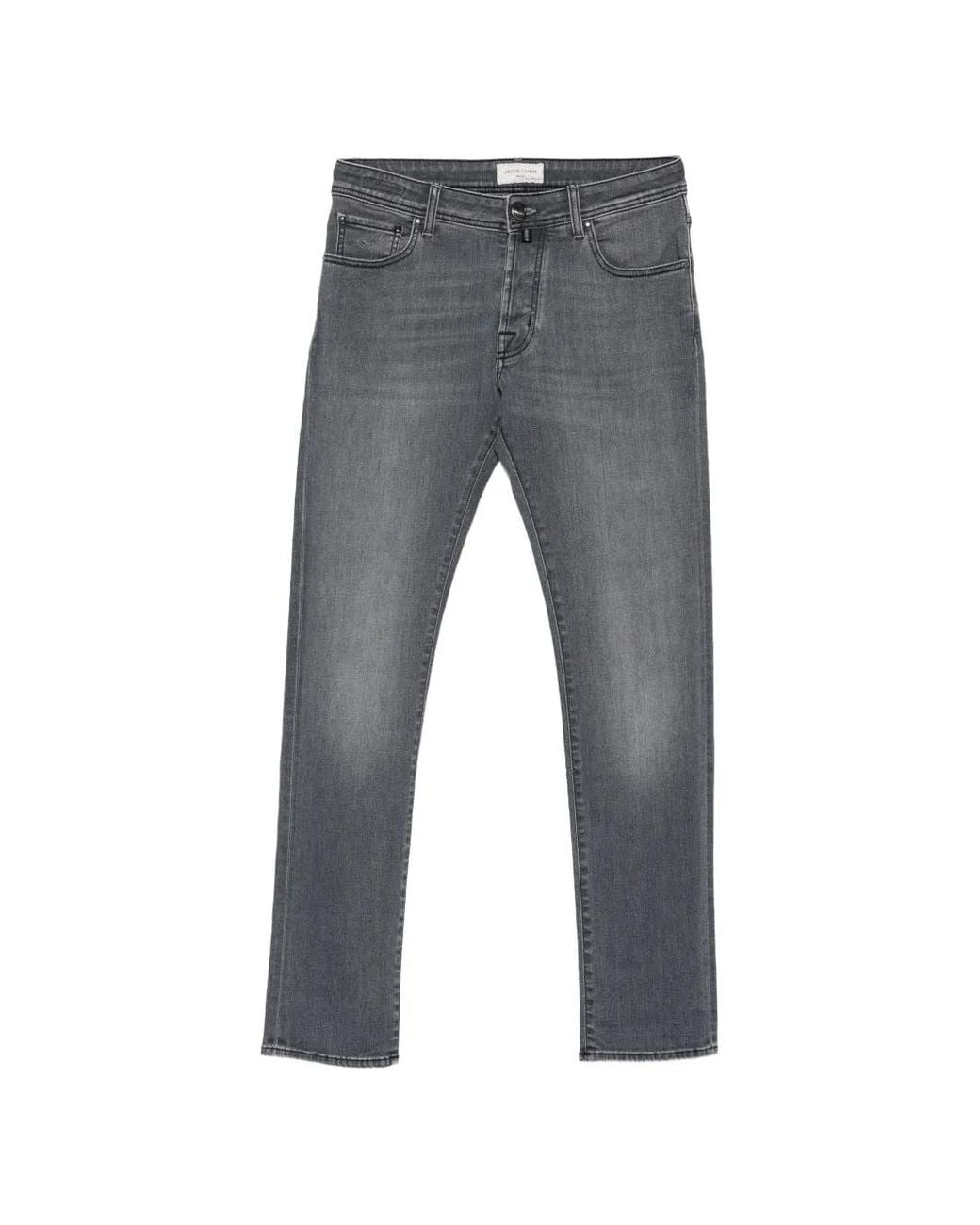 Jacob Cohen Gray Faded-Effect Logo-Patch Jeans for men