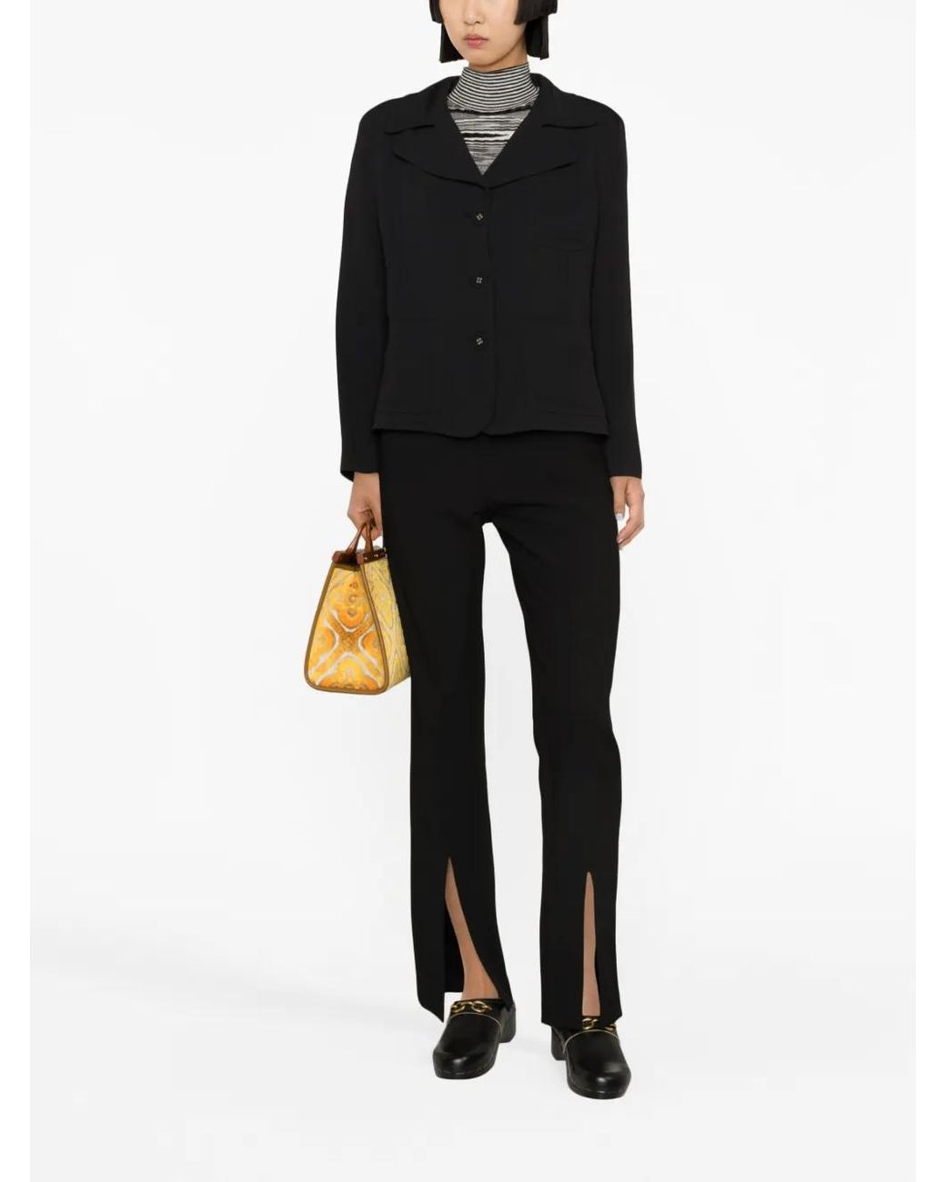 Etro Black Single-Breasted Patch-Pocket Blazer