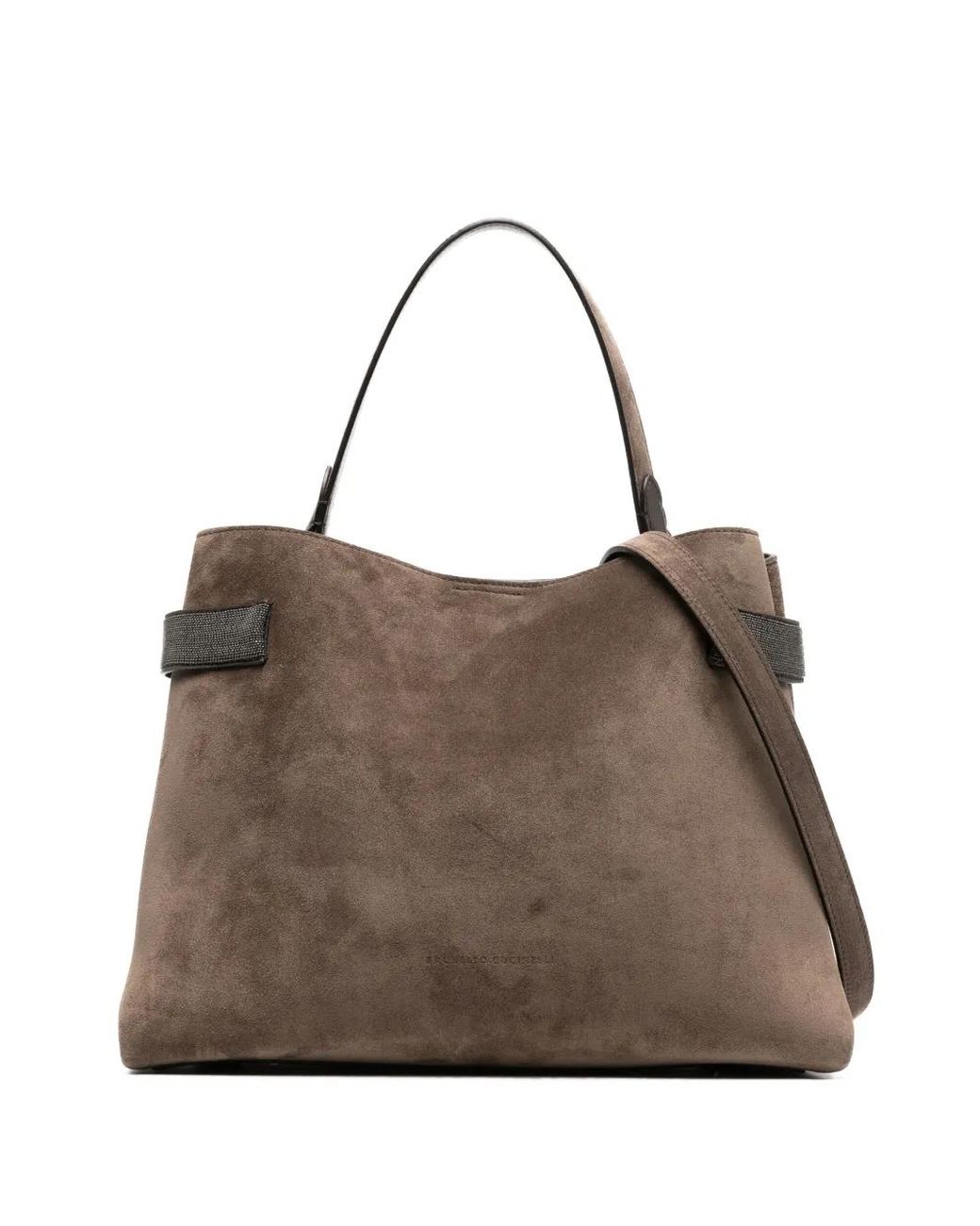 Brunello Cucinelli Brown Suede Tote Bag