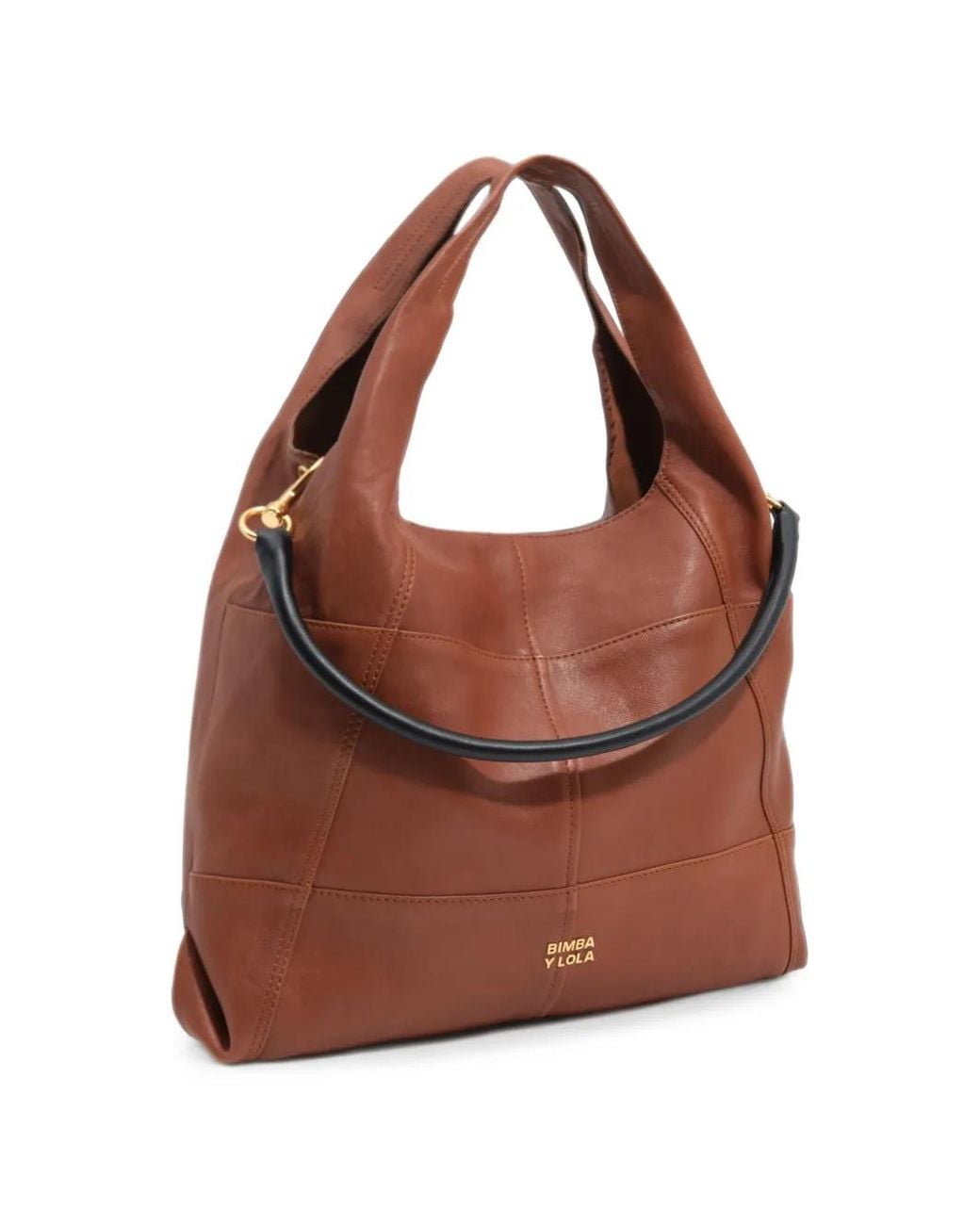 Bimba Y Lola Brown Medium Leather Paper Bag