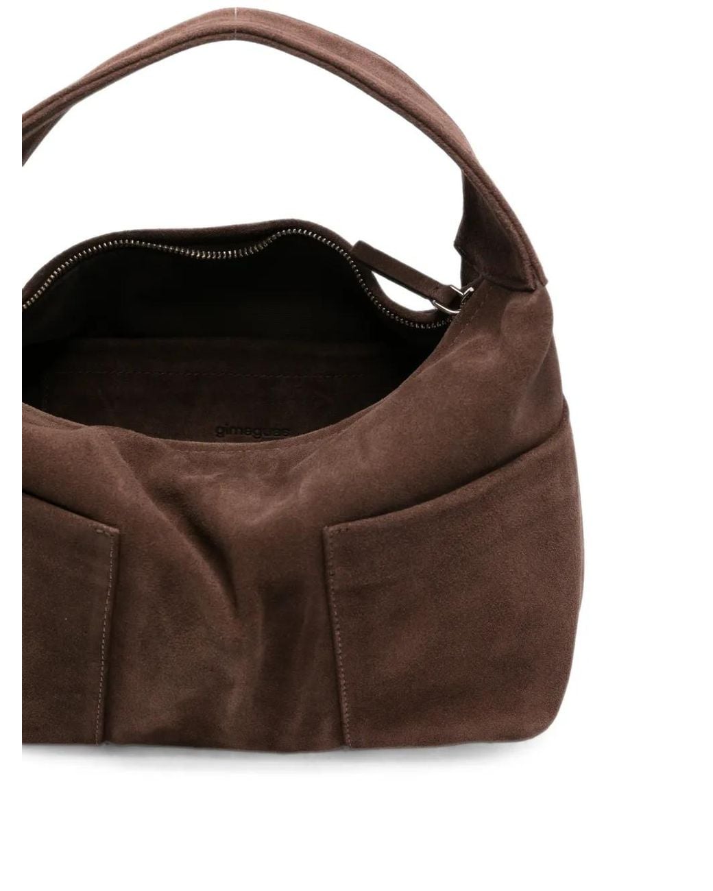 GIMAGUAS Brown Cabas En Daim À Poche Plaquée