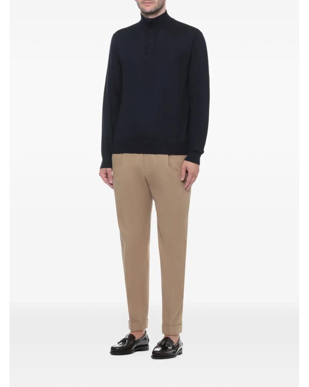 Devore Blue Pull À Col Montant for men