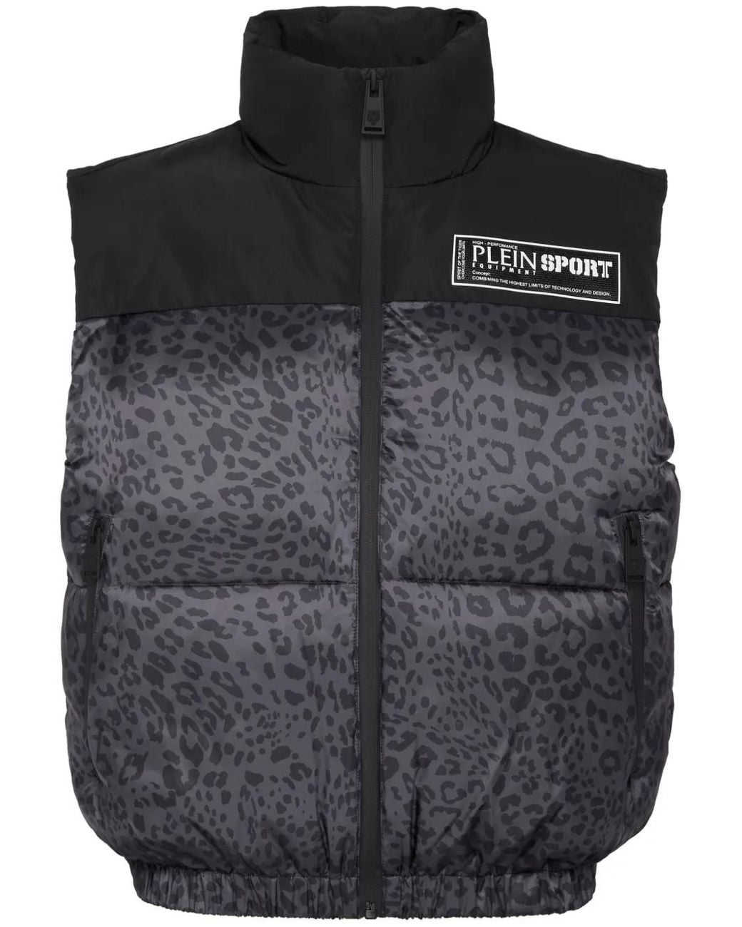 Philipp Plein Black Leopard-Print Gilet
