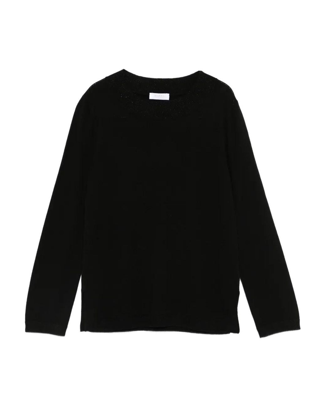 Barba Napoli Black Round-Neck Ribbed-Knit Jumper