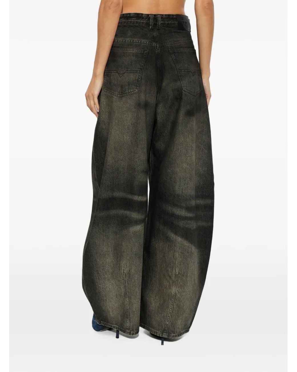 DIESEL Black Relaxed Jeans High-Waist 1987 D-Khelz
