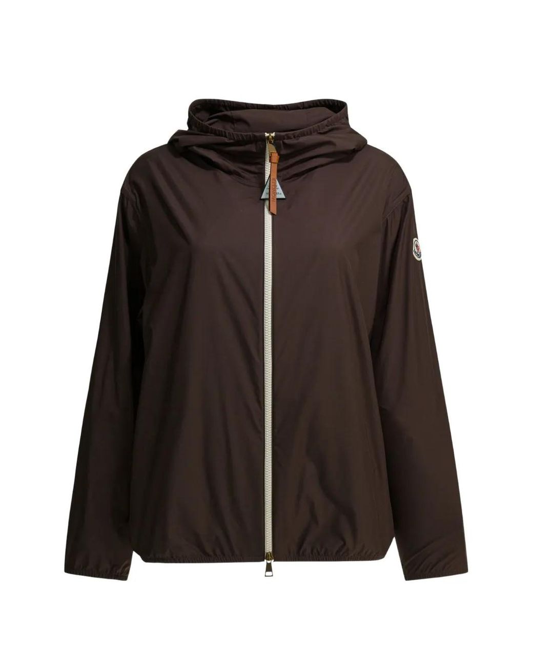 Moncler Brown Veste À Patch Logo