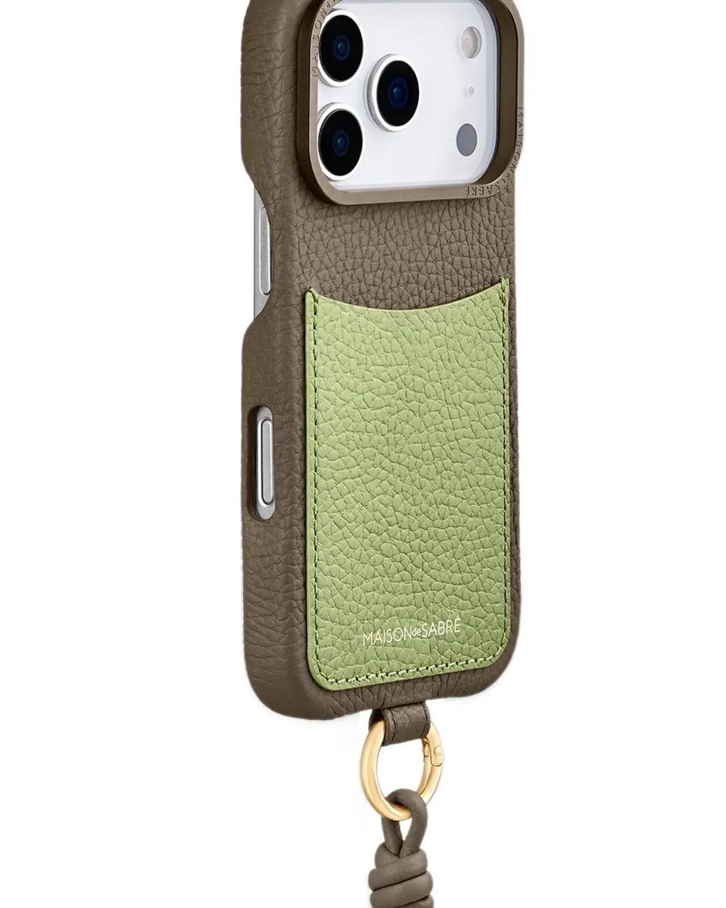 Maison De Sabre Green Sling Leather Iphone 18 Pro Phone Case