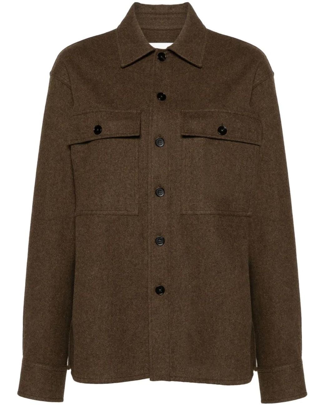 Jil Sander Brown Felted Wool Overshirt