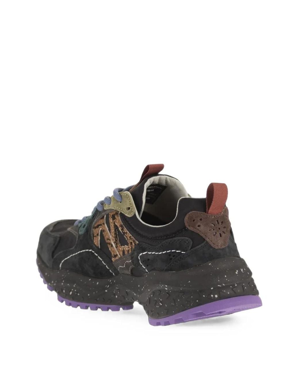 Flower Mountain Black Solin Uni Panelled Sneakers