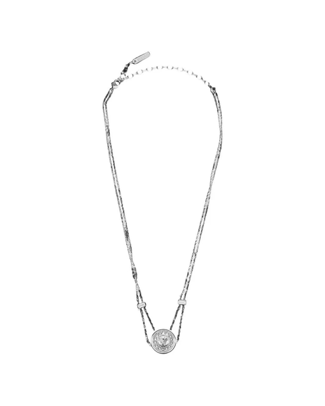Versace White Bright Medusa Crystal Necklace