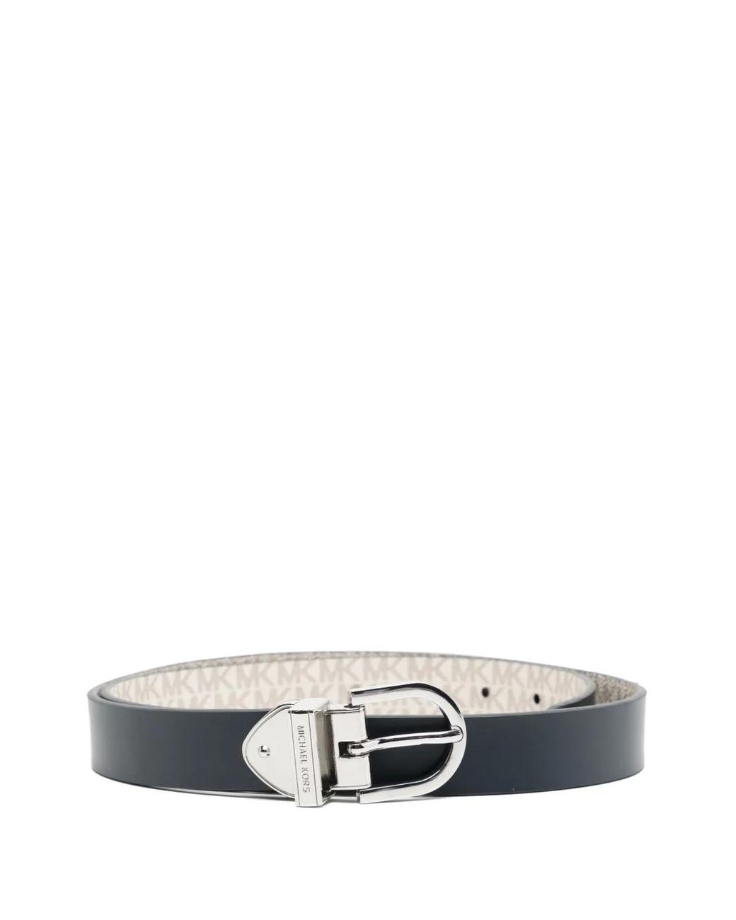 Michael Kors White Embossed Logo Belt