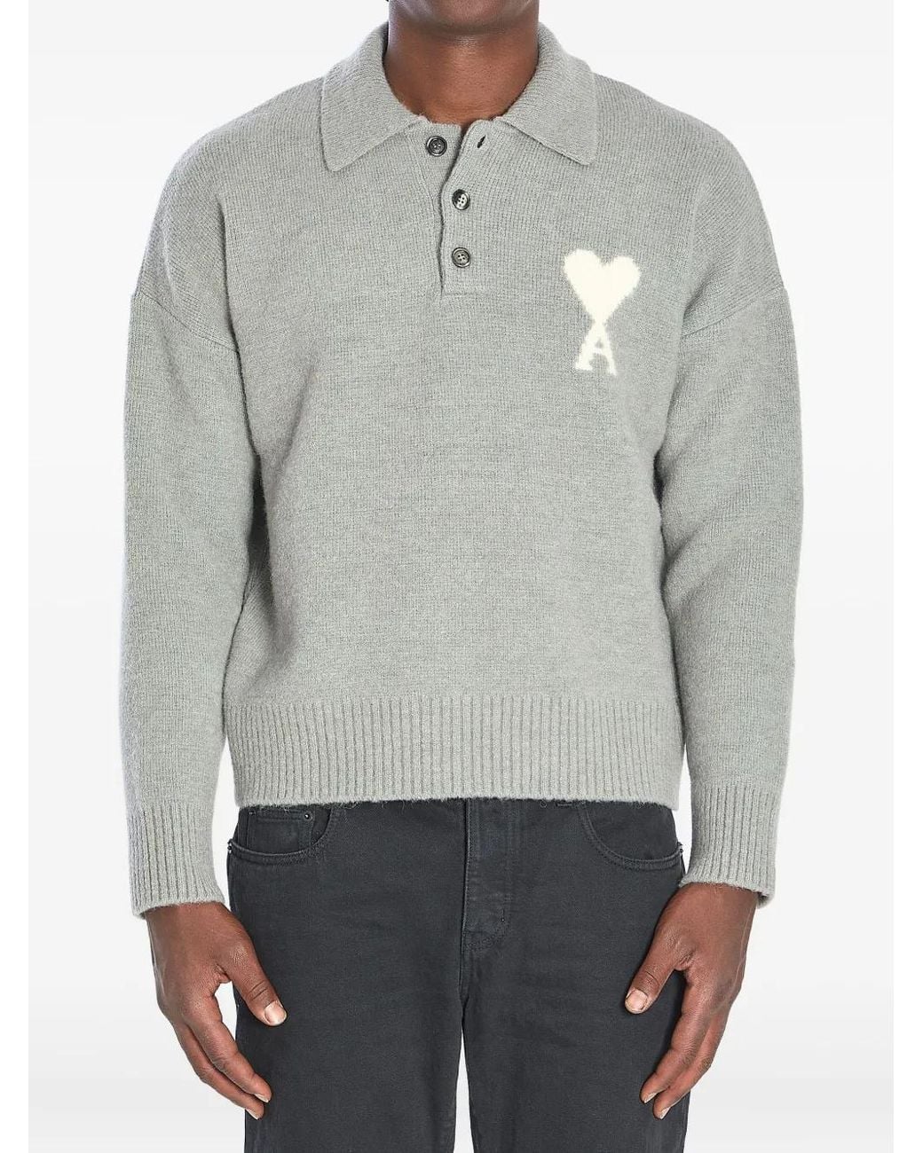 AMI Gray T-Shirts And Polos for men