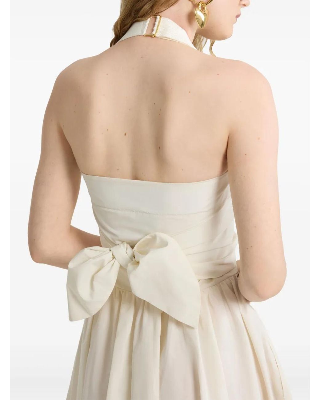 Patou White Halterneck Faille Maxi Dress