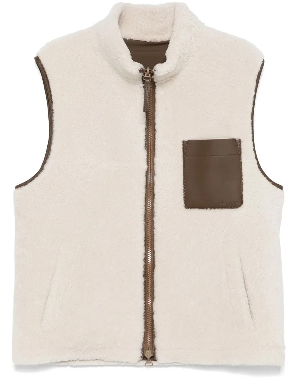 Yves Salomon Natural Shearling-Trimmed Lambskin Gilet Vest for men