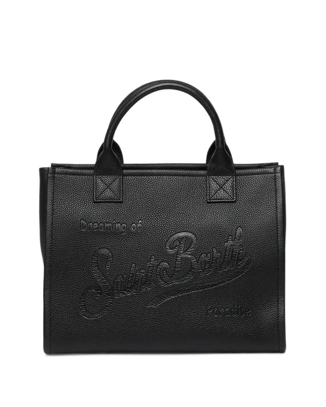 Mc2 Saint Barth Black Cabas Vanity À Logo Embossé