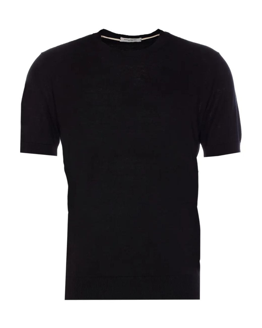 Paolo Pecora Black Silk-Blend T-Shirt for men