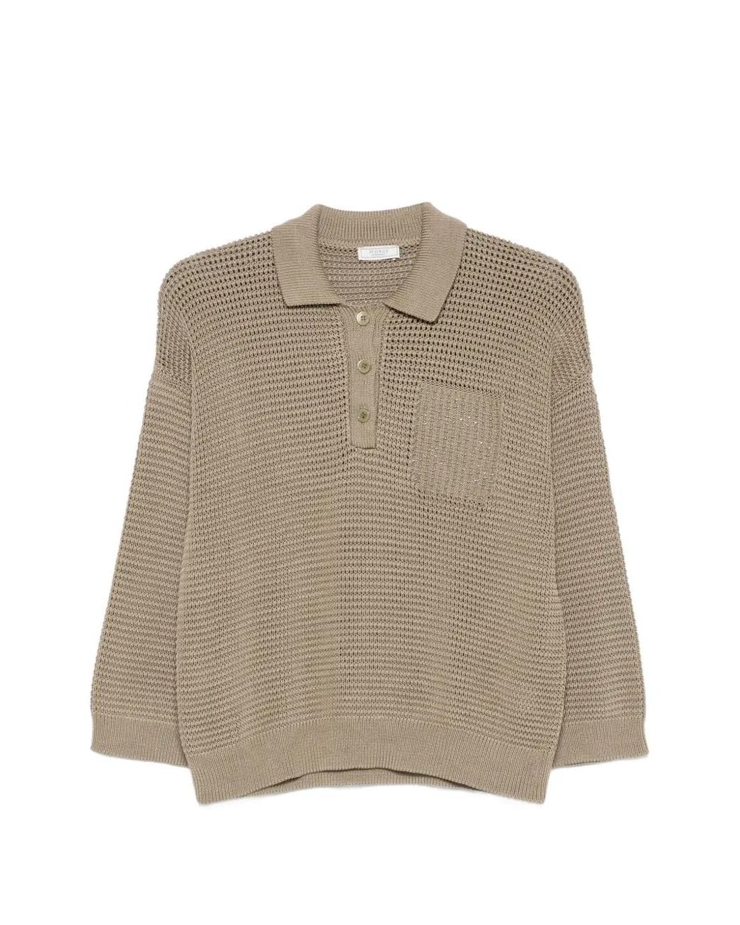 Peserico Natural Buttoned Polo Shirt