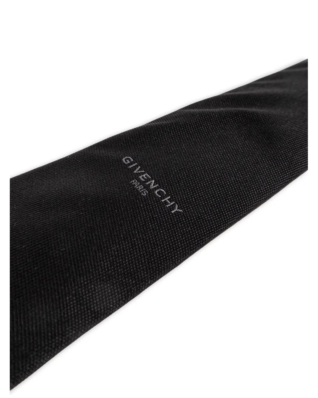 Givenchy Black Logo-Print Silk Tie for men