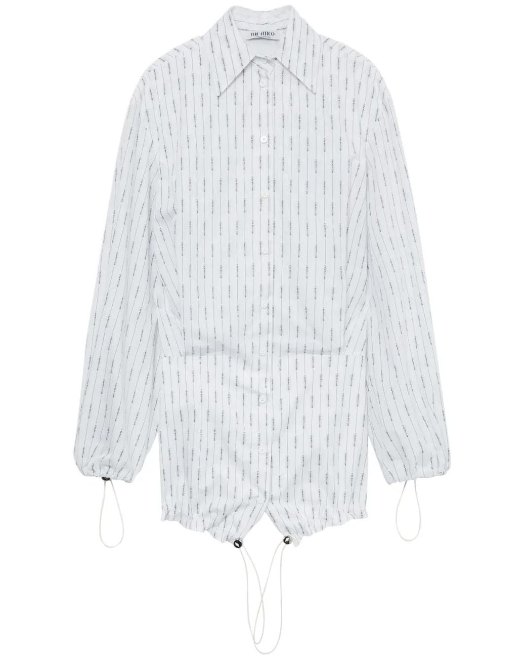 The Attico White Logo Mini Dress