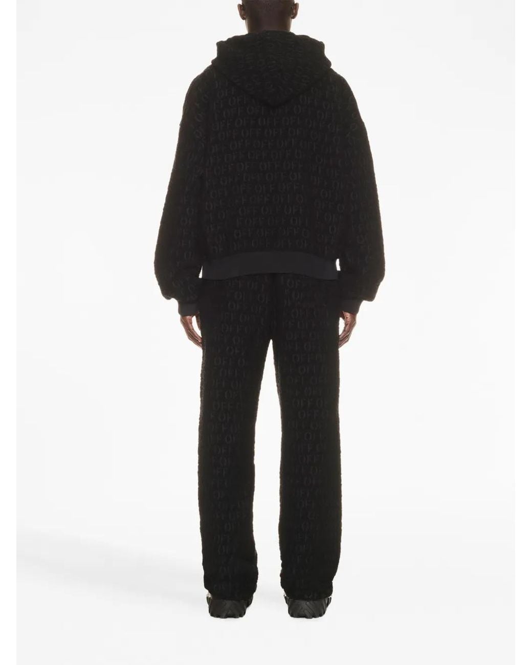 Off-White c/o Virgil Abloh Black Logo Bouclé Hoodie for men