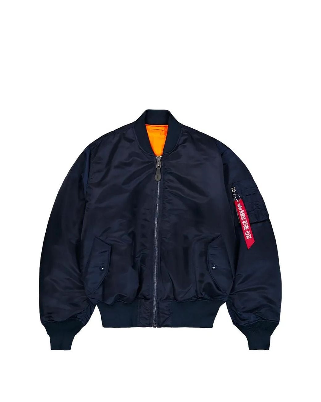 Alpha Industries Blue Ma-1 Heritage Zip-Up Bomber Jacket