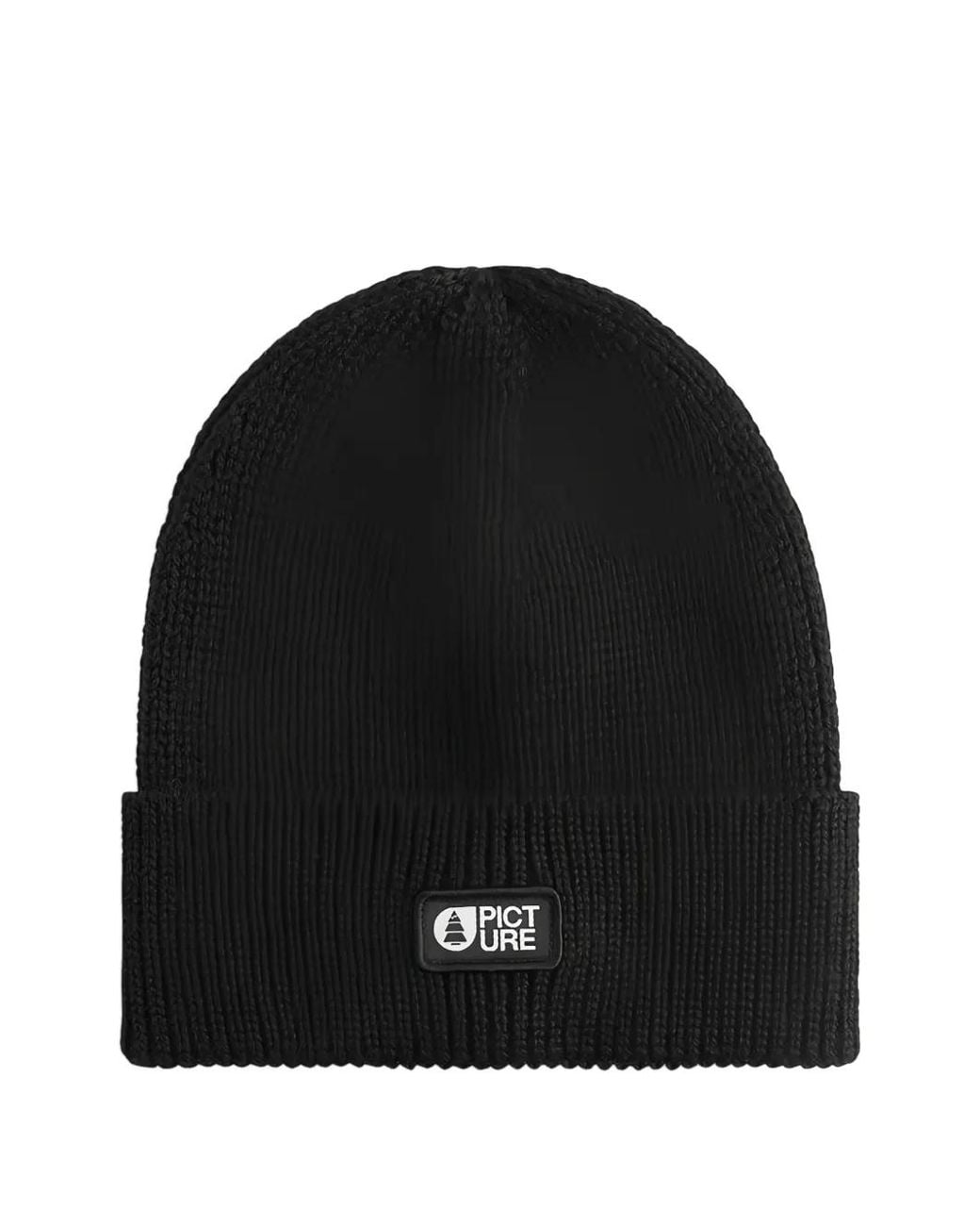 Picture Black Logo-Patch Ribbed-Knit Beanie Hat