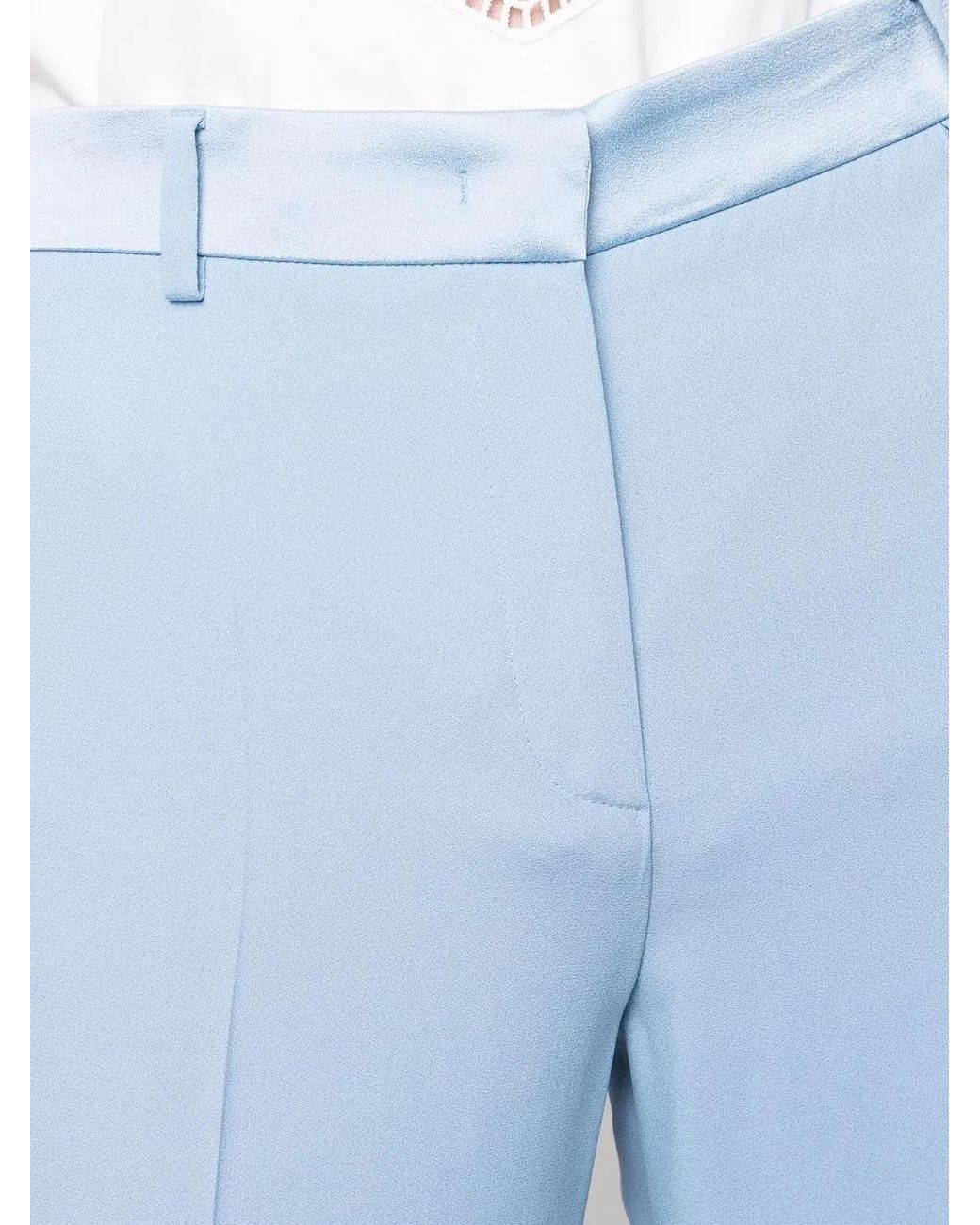 Alberta Ferretti Blue High-Waisted Suit Trousers