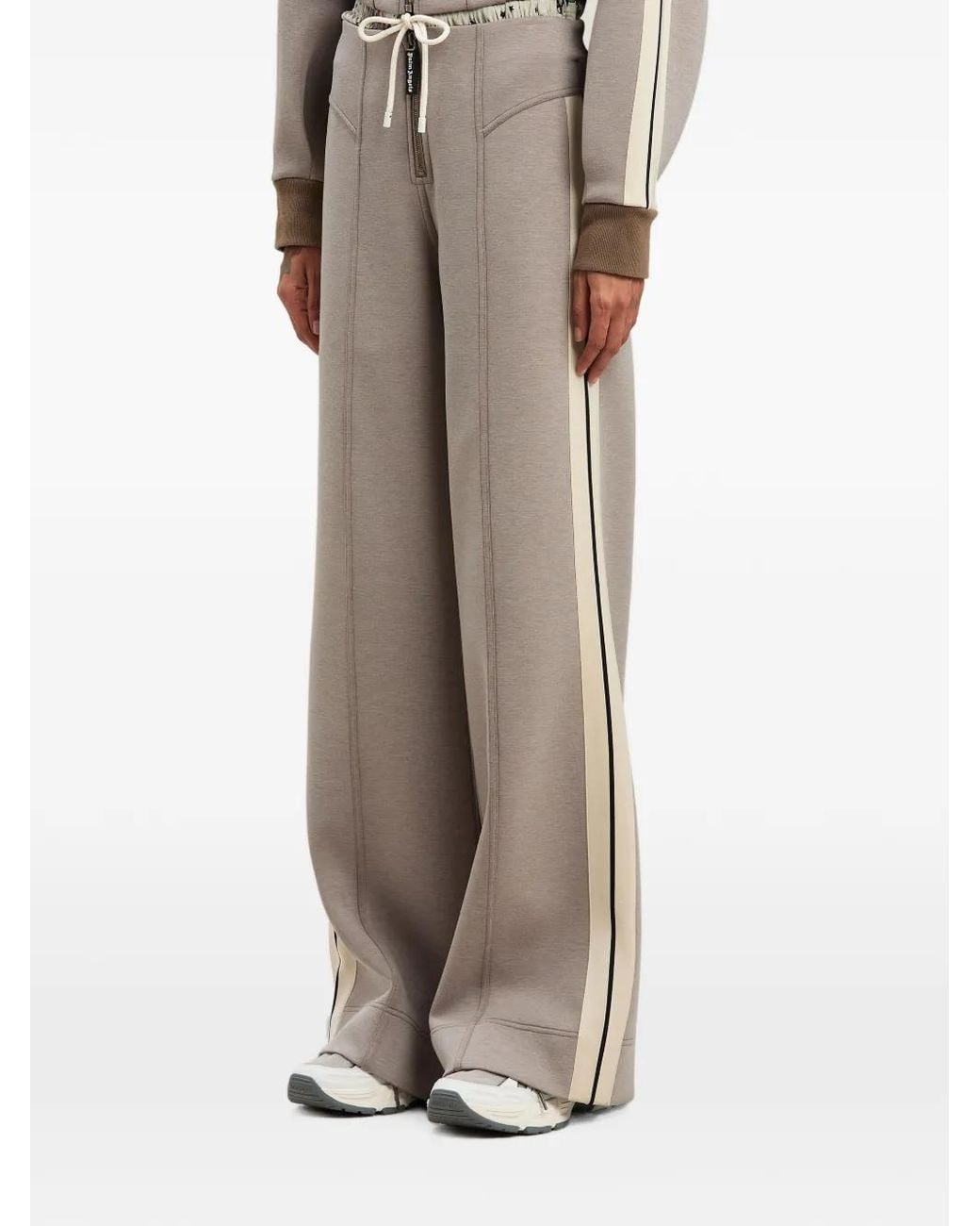 Palm Angels Gray Side-Stripe Sweatpants